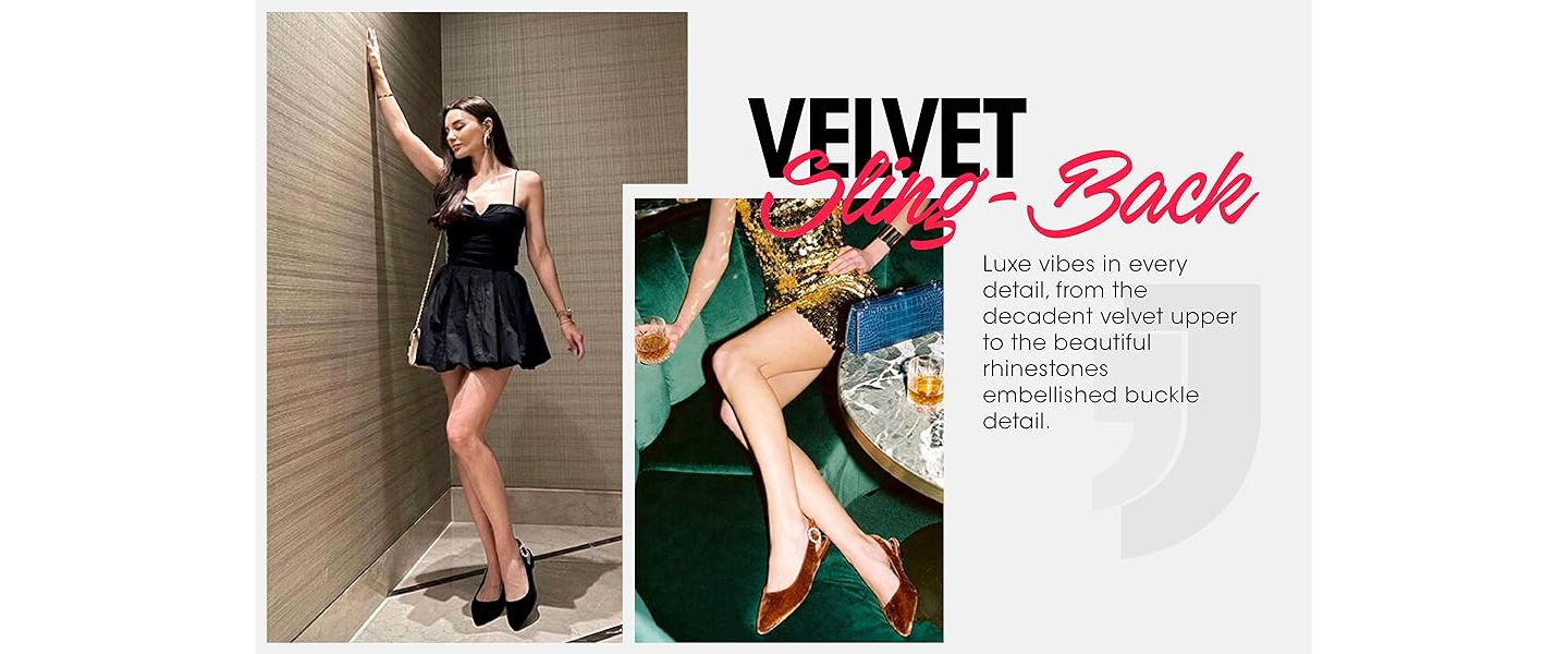 Женские сандалии London Rag Dolan Velvet Slingback Flats, цвет: Чёрный бархатный — фото 8