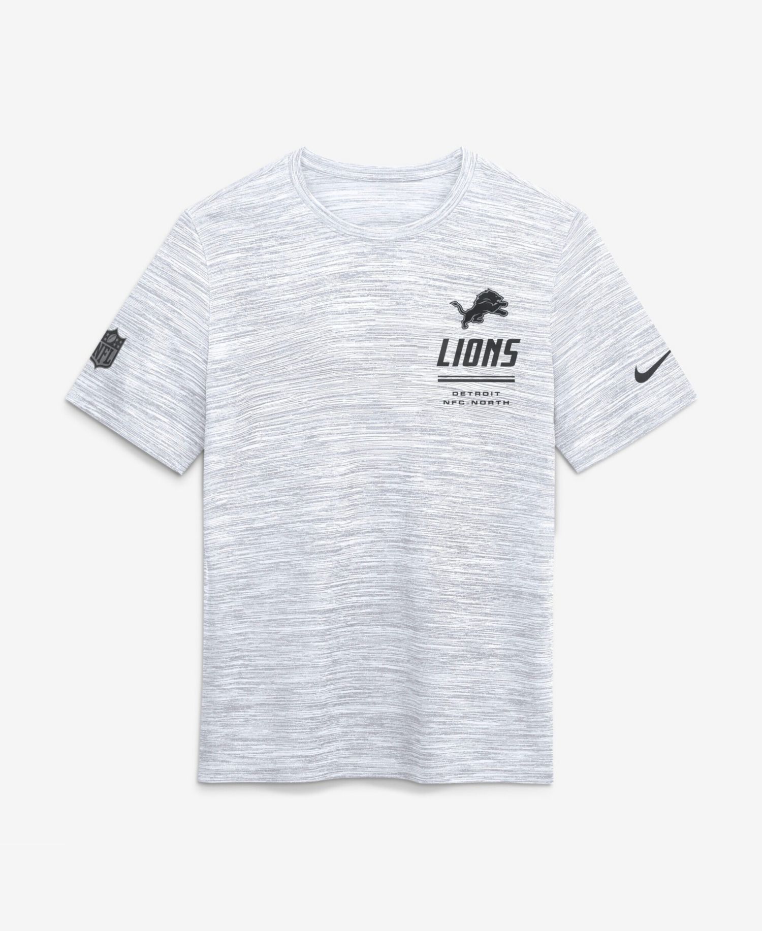 Men's White Detroit Lions Sideline Double Covered Dri-FIT Velocity T-Shirt