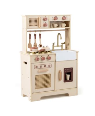 Kids Pretend Play Kitchen with Realistic Lights and Sounds