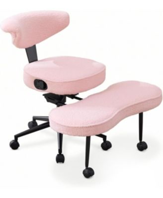 Ergonomic Cross-Legged Office Chair, Adjustable Height and Lumbar Support, 360 Degree Swivel, Wide Meditation and Kneeling Seat