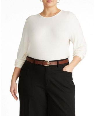 Plus Size Liquid Jersey Long Sleeve Top