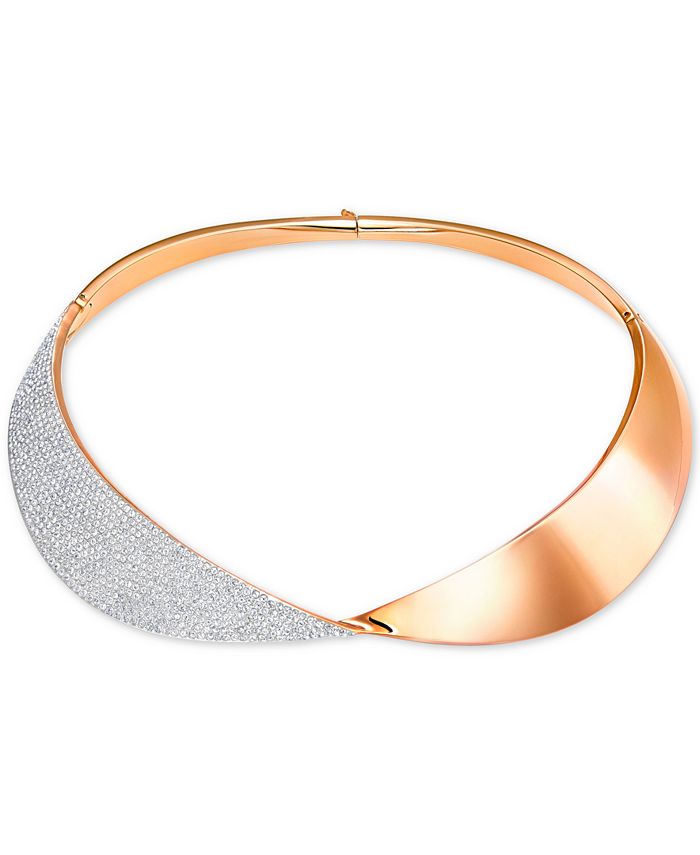 Swarovski Rose GoldTone Twisted Pavé Collar Necklace Macy's