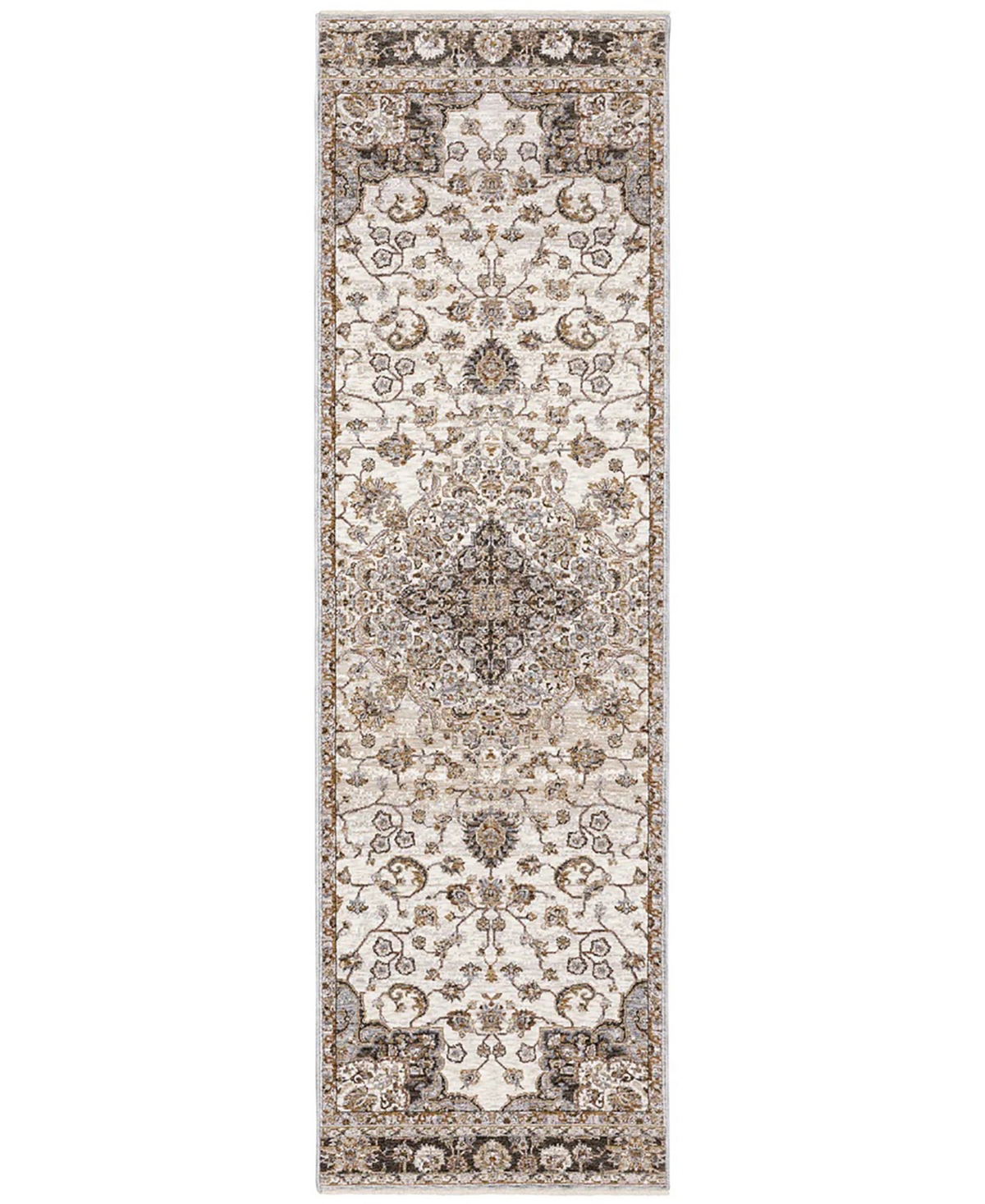 Oriental Weavers Maharaja 660J Ivory and Blue 2'3" x 7'6" Runner Rug