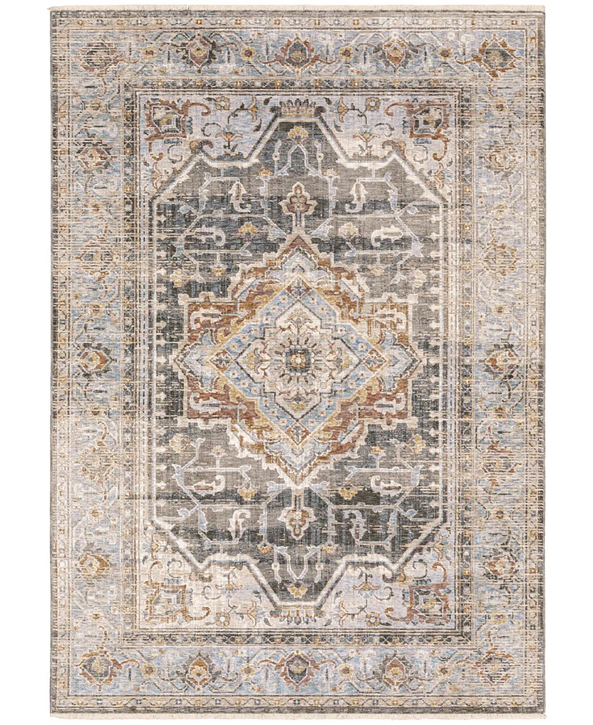 Oriental Weavers Maharaja 1803X Gray and Blue 7'10" x 10'10" Area Rug