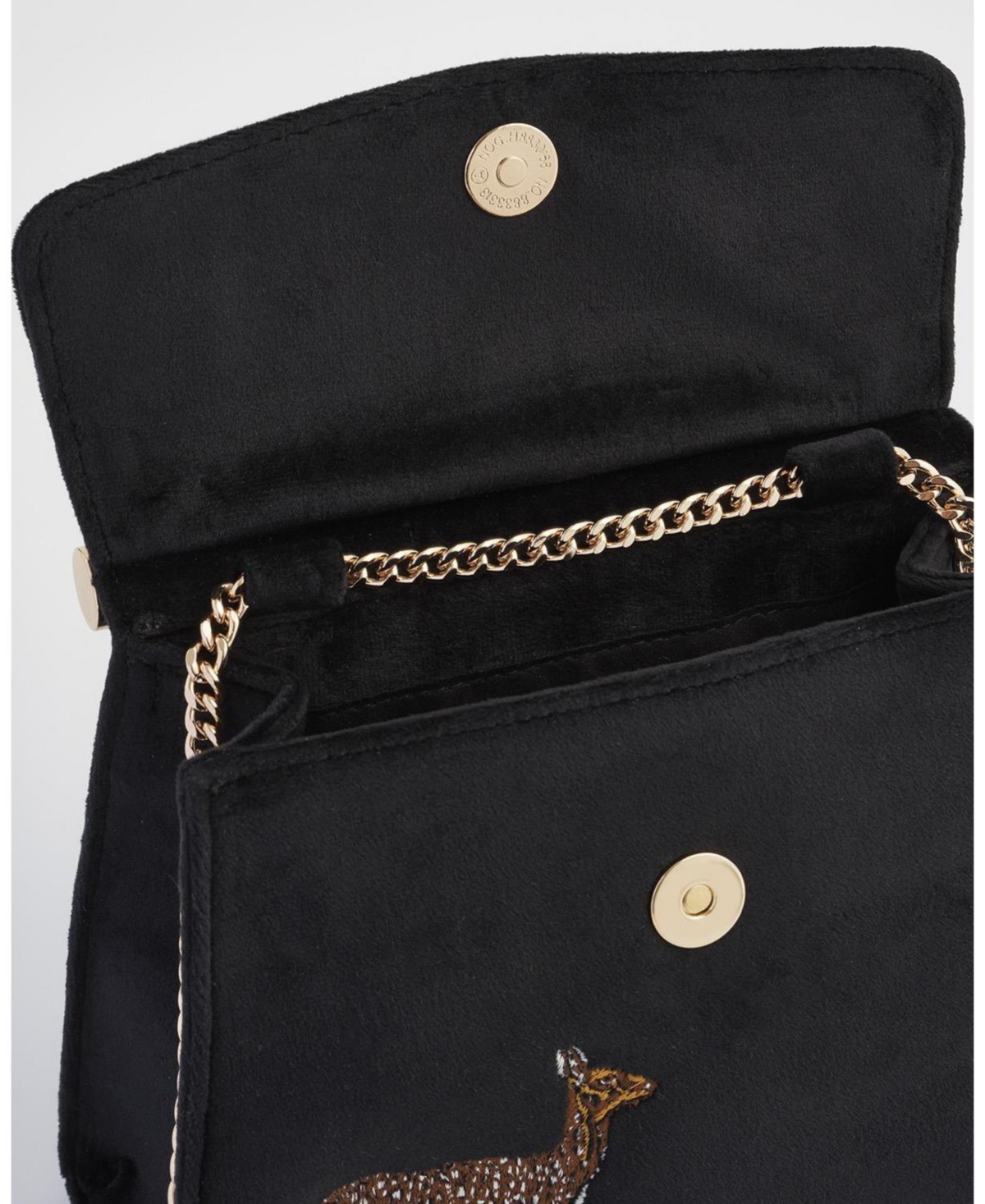 Fable England Deer And Moon Embroidered Velvet Tote