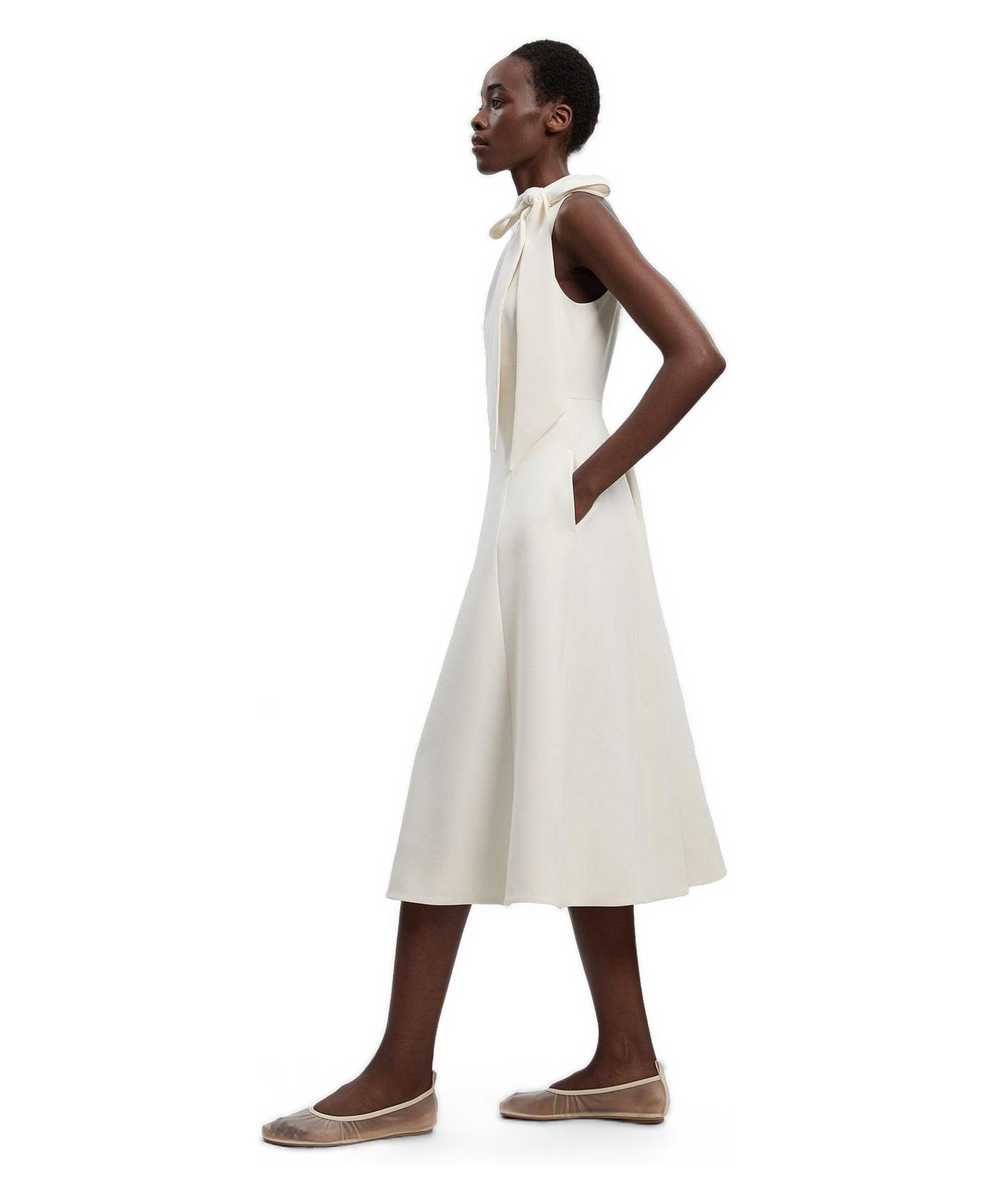 Women's Bow Neck Midi Dress