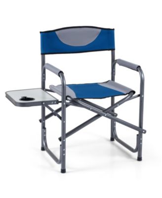 Folding Camping Chair with Side Table and Cup Holder