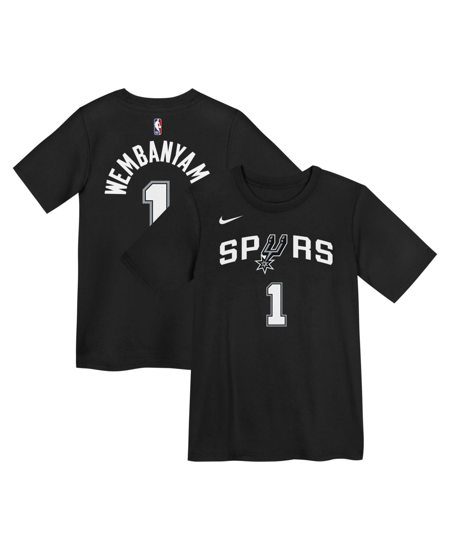 Preschool Victor Wembanyama Black San Antonio Spurs Icon Name & Number T-Shirt