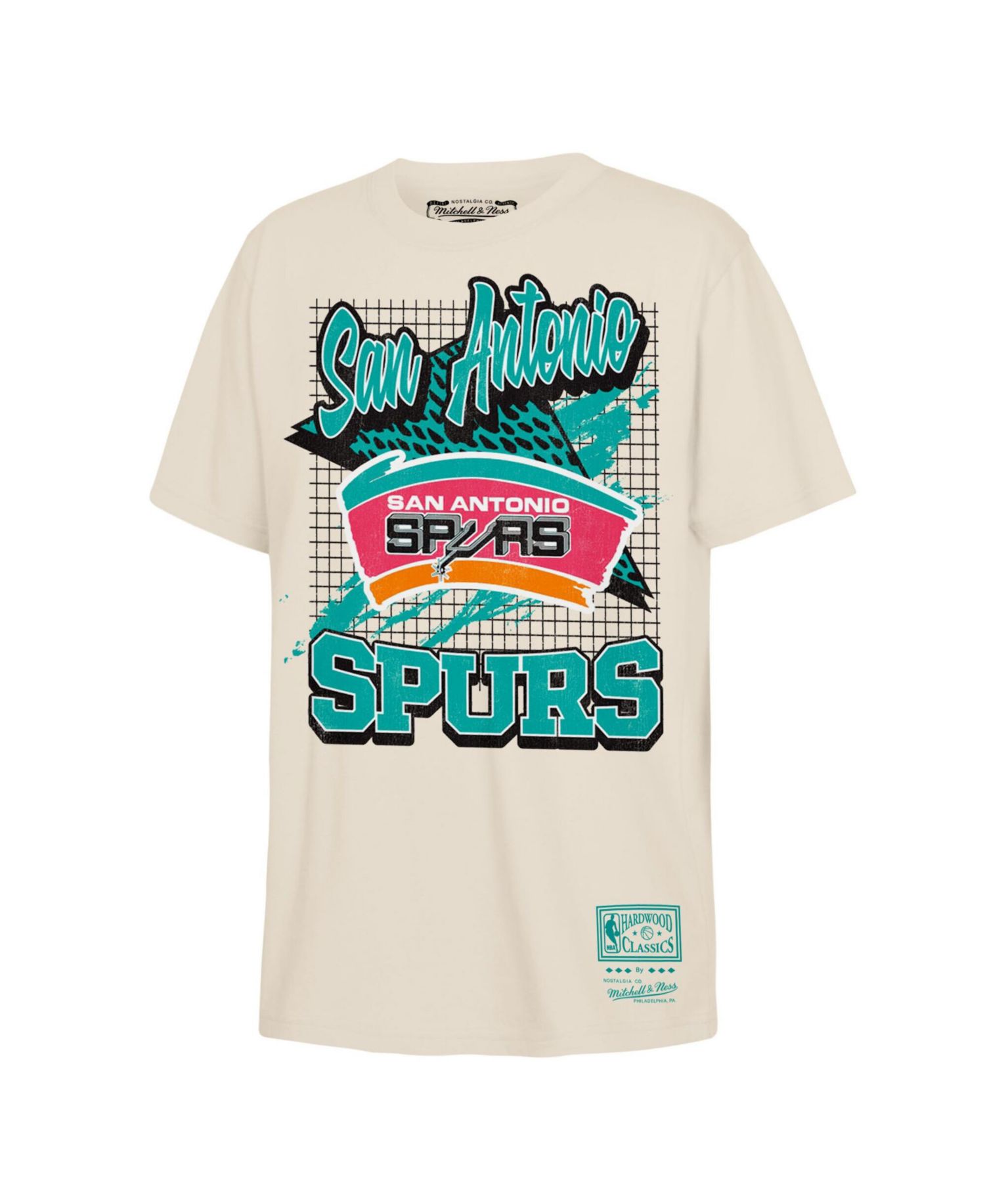Preschool Mitchell Ness Natural San Antonio Spurs Retro Wizard T-Shirt