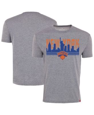 Men's and Women's Gray New York Knicks Comfy Tri-Blend T-Shirt