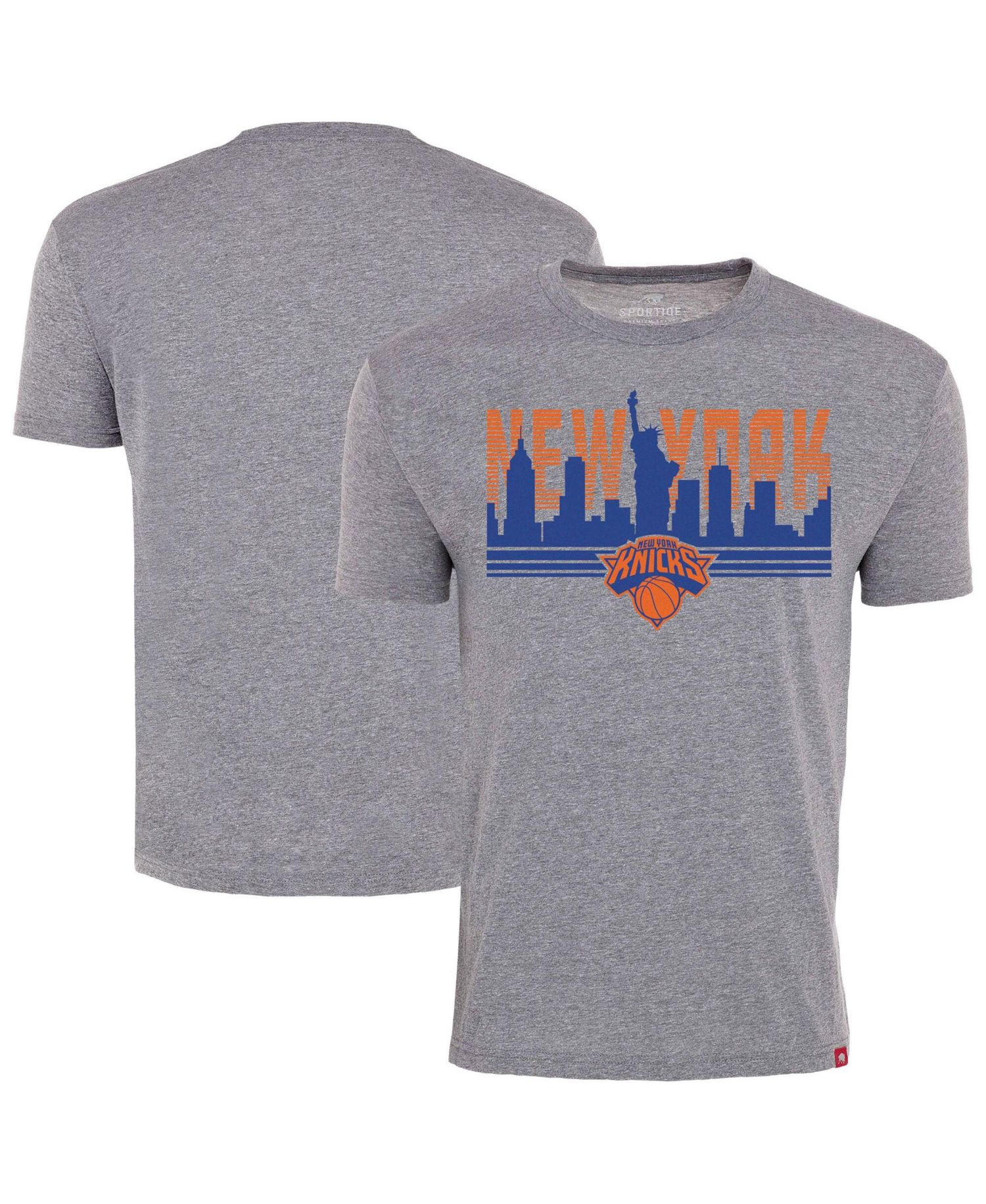 Men's and Women's Gray New York Knicks Comfy Tri-Blend T-Shirt