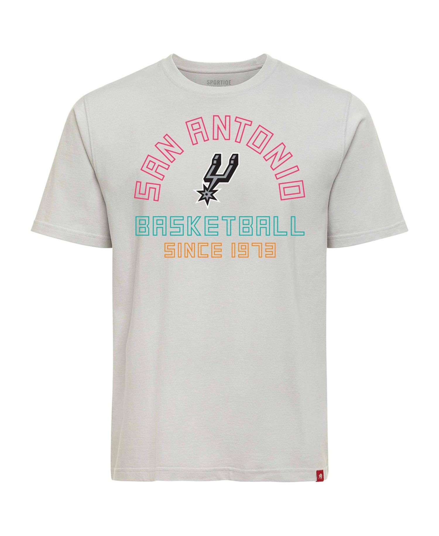 Men's and Women's Silver San Antonio Spurs Outline T-Shirt