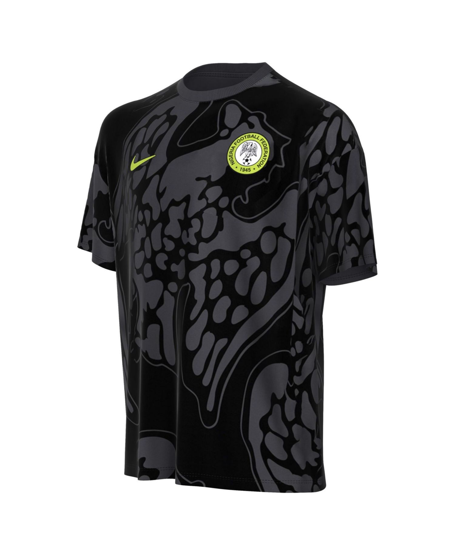 Big Boys and Girls Gray Nigeria National Team Allover Print T-Shirt