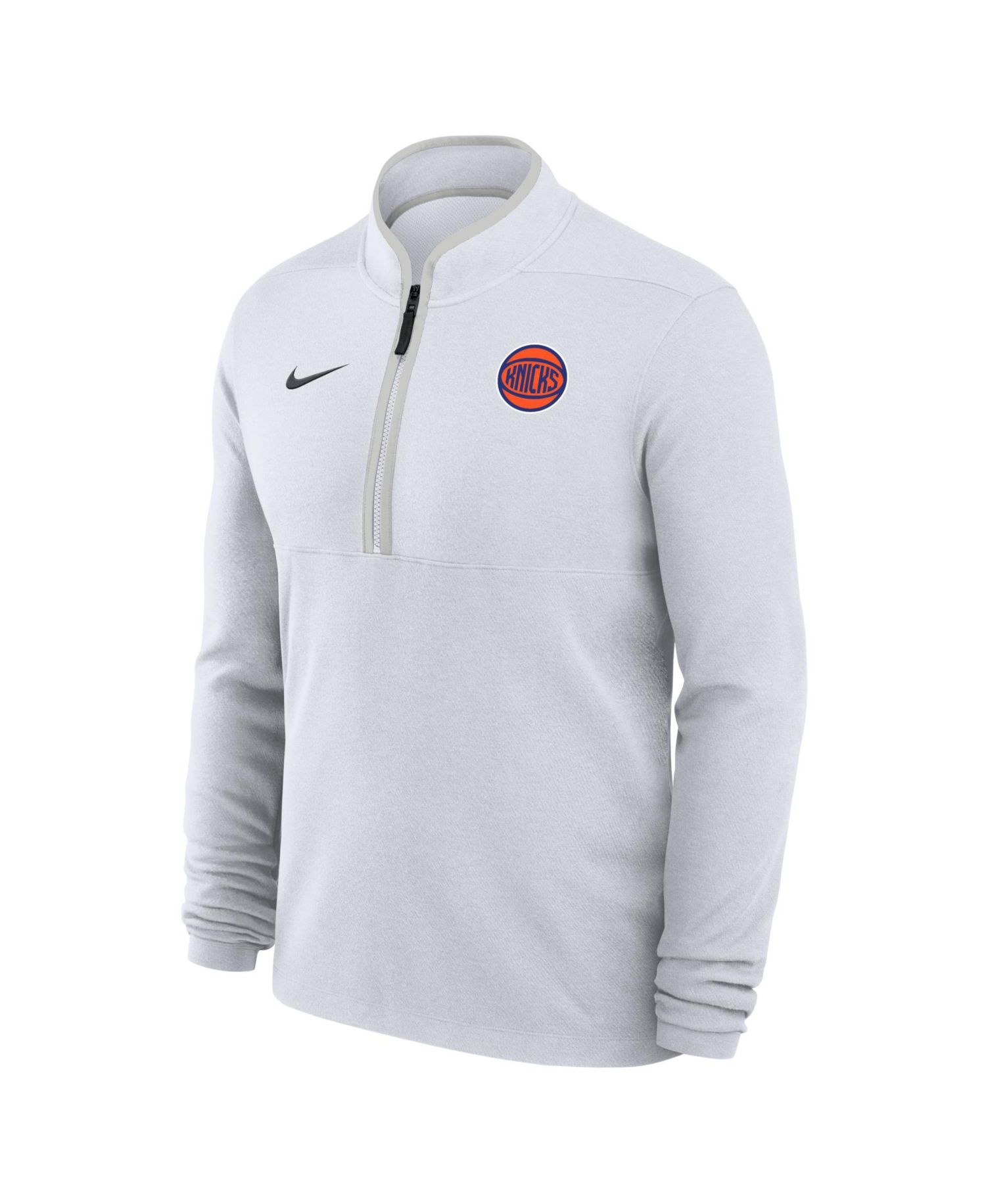 Men's White New York Knicks Dri-FIT Victory Quarter-Zip Pullover