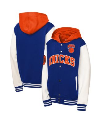 Toddler Mitchell Ness Blue New York Knicks Courtside Fleece Full-Snap Jacket