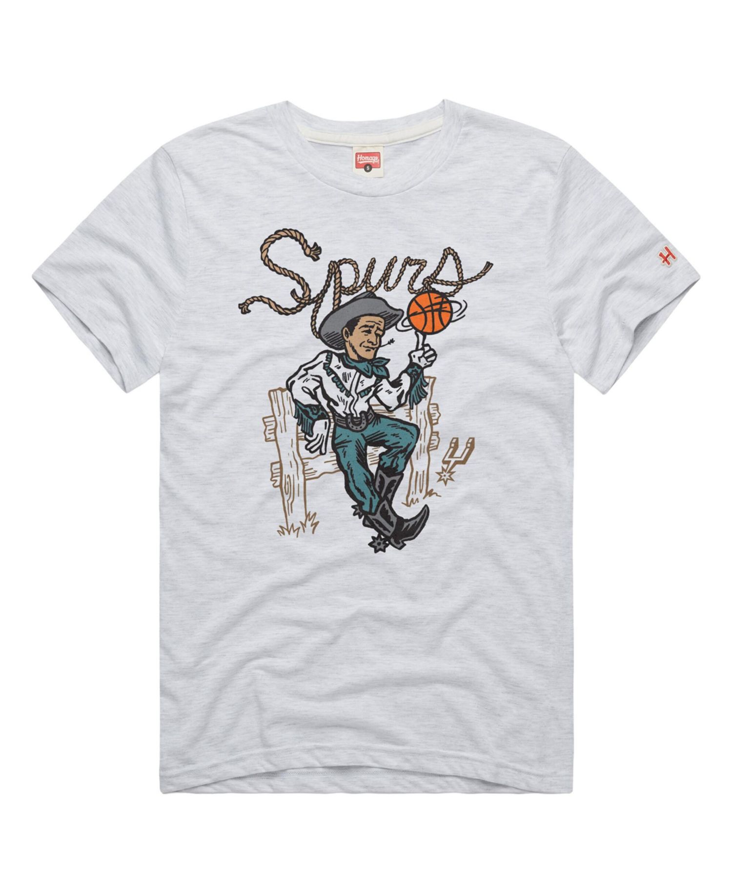 Men's and Women's Ash San Antonio Spurs Cowboy Tri-Blend T-Shirt