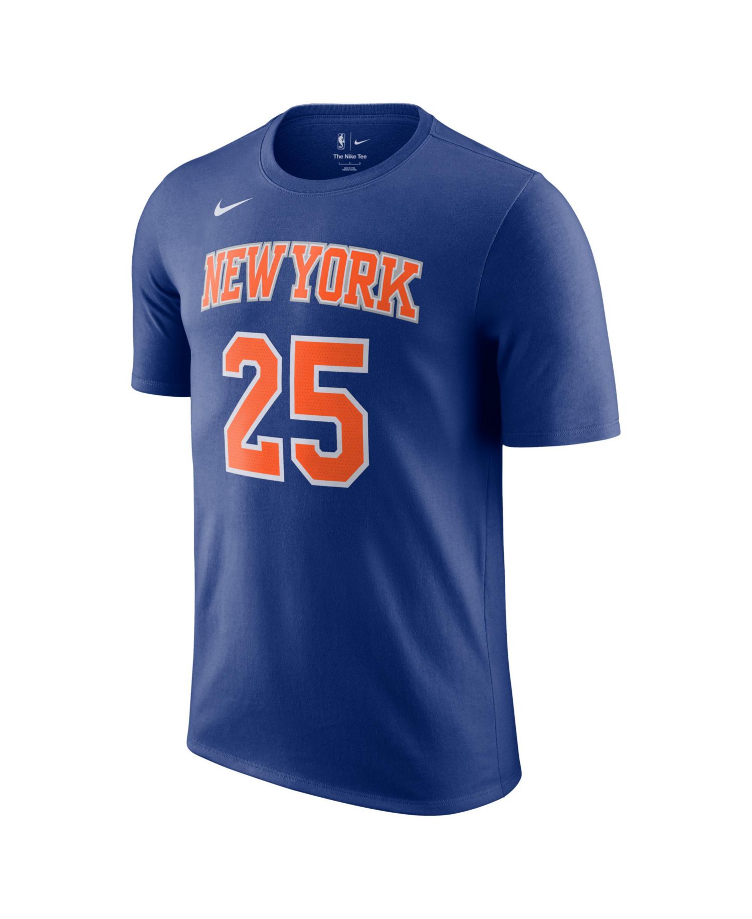 Men's and Women's Mikal Bridges Blue New York Knicks Name & Number T-Shirt - Icon Edition