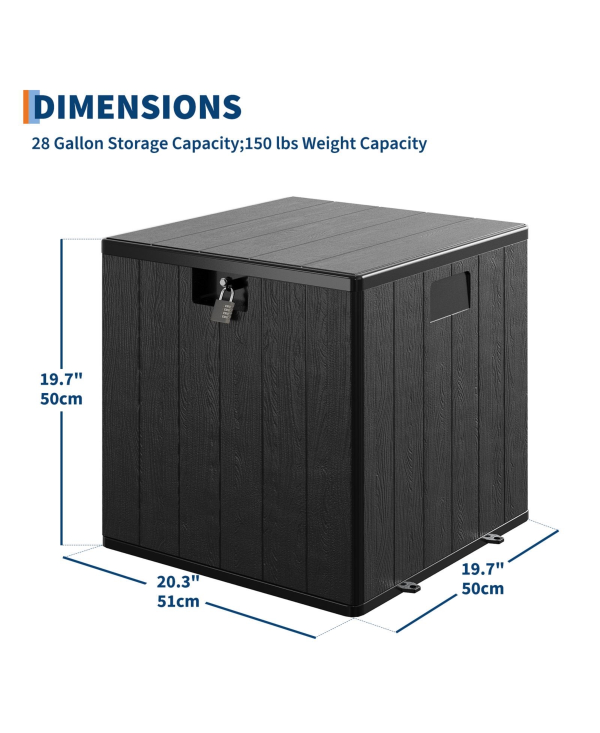 gaomon Gallon Outdoor Storage Box, Lockable Uv Resistant Storage Chest, Large Waterproof Resin Patio Storage Bin, Suitable for Patio, Garden