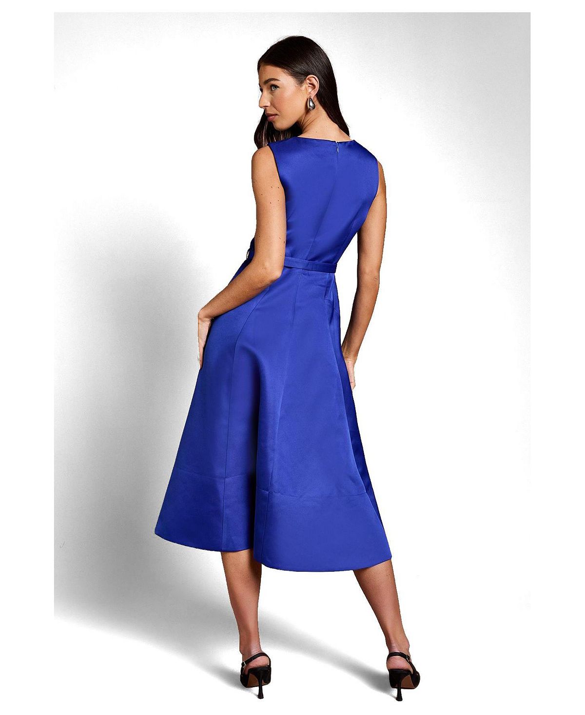 Coast Women's V-Neck Satin Midi Dress view 3 — MAYCSS fashion products