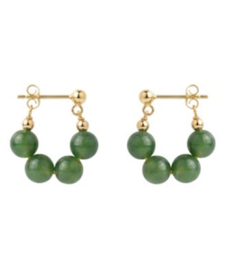 Fay - Beaded Jade Hoop Earrings