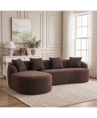 L-Shape Sectional Sofa, 30D High-Density Foam Modular Chenille Couch for Living Room