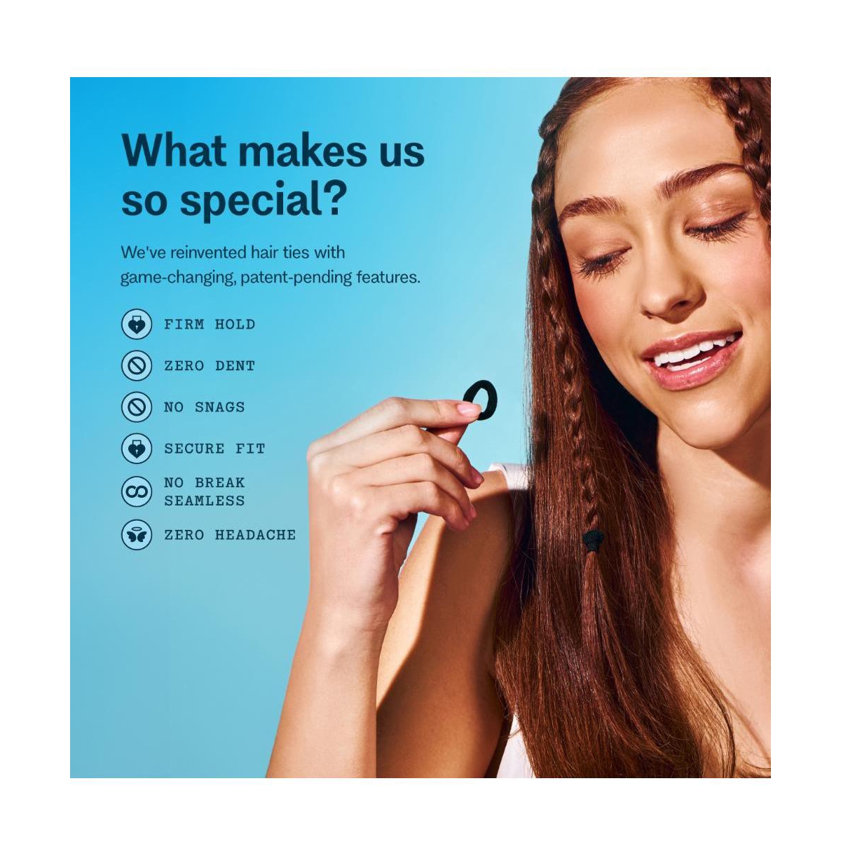 Gimme Beauty X-Fine Hair Bands - Daily-Use Seamless Nylon and Spandex Bands - Gentle-Grip, Zero-Headache and No-Snag Mini Hair Ties