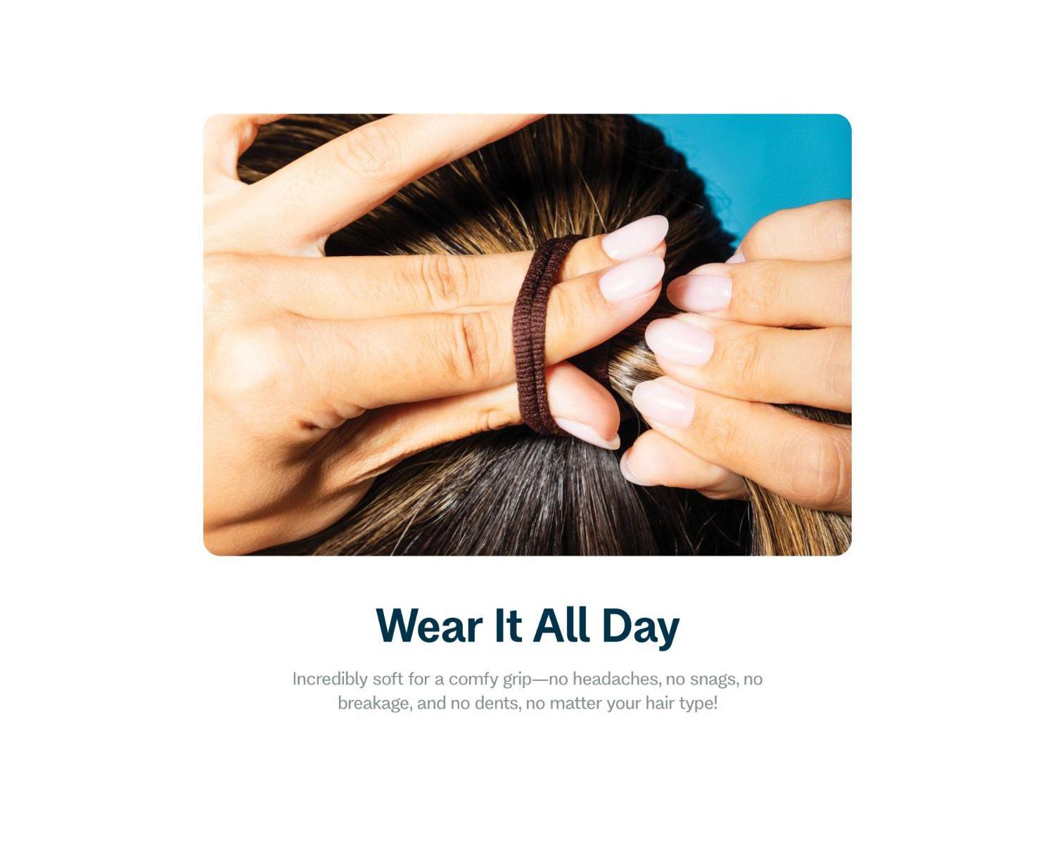 Low Profile Hair Bands - Gentle, No-Snag Elastic Ties for Fine and Thick Locks - Non-Slip Seamless Ponytail Holders - 20 Pack