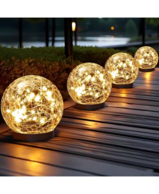 Solar Globe Lights 4 Pack Glass Ball Lights Outdoor Waterproof Solar Balls Lights