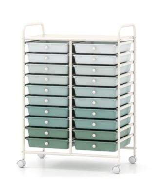 20-Drawer Utility Rolling Cart Organizer for Studio and Home Storage