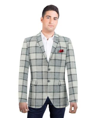 Men's Slim Fit Big Plaid Sports Blazer