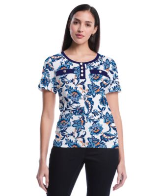 Petite Botanical Short-Sleeve Top