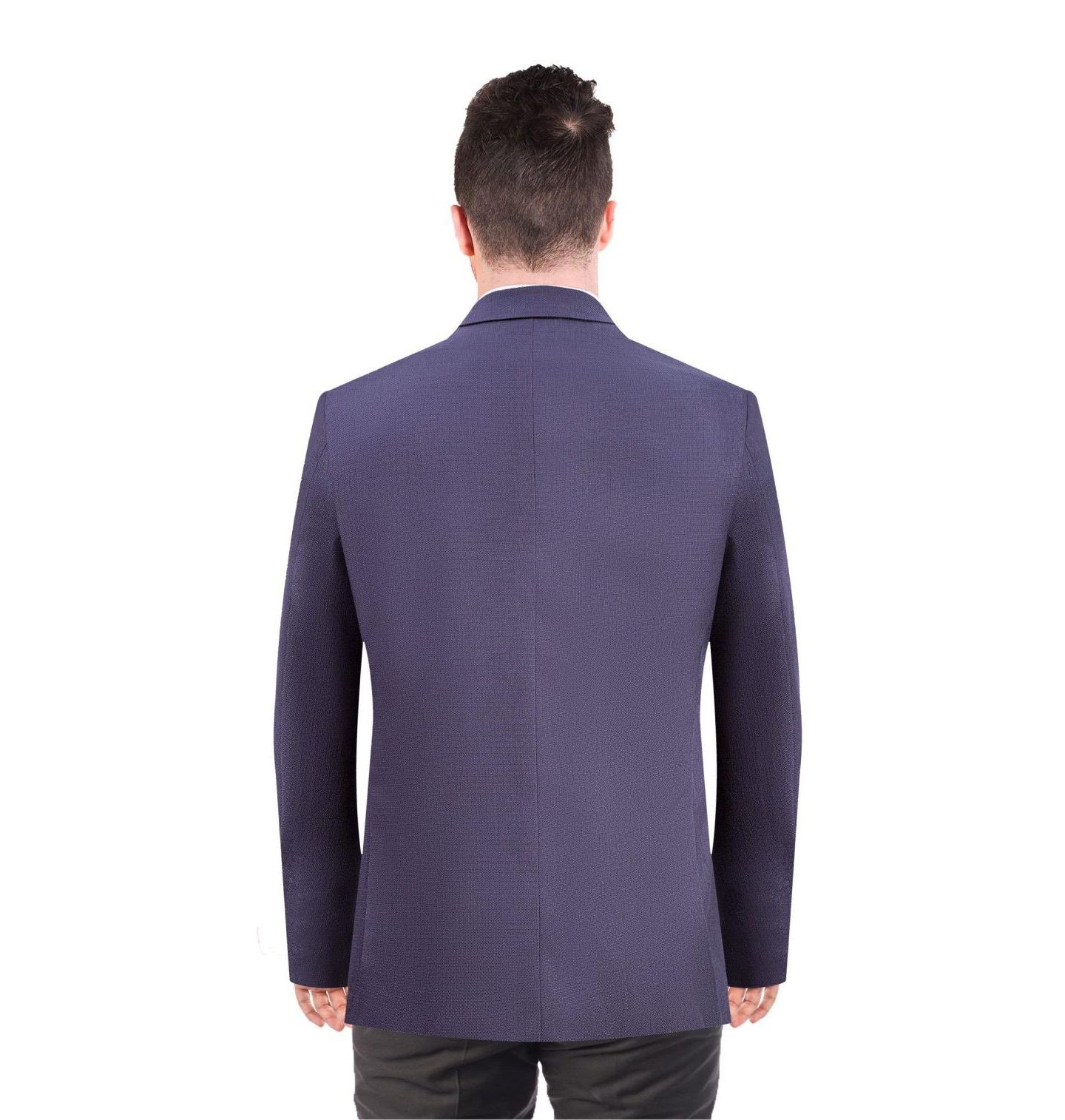 Мужская куртка Elie Balleh Slim Fit Solid Blazer Sports Coat, цвет: Тёмно-синий — фото 2