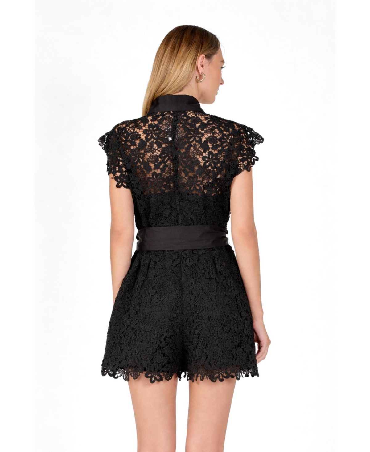 endless rose Women's lace tie waist romper