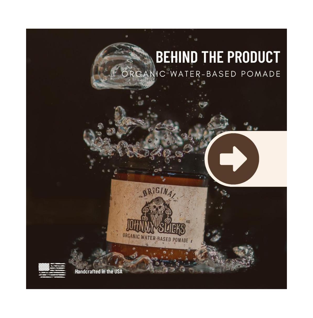 Johnny Slicks Water Based Pomade | Strong Hold and High Shine |4 oz |Original Scent