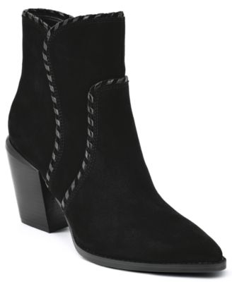 Women's Raxton Suede Whipstitch Block Heel Booties