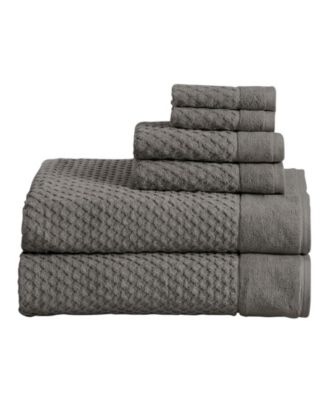  Cotton Diamond Waffle Texture 6pieces Bath Sheet Set
