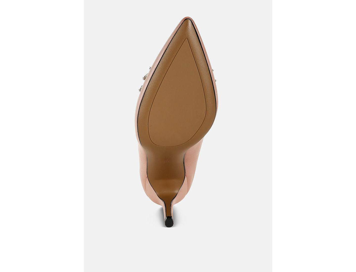 Женские туфли Rag & Co Rhodolia Diamante Brooch Detail Satin Pumps, цвет: Пудровый атласный — фото 5