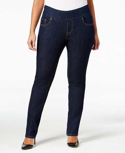 JAG Plus Size Malia Pull-On Slim-Leg Jeans