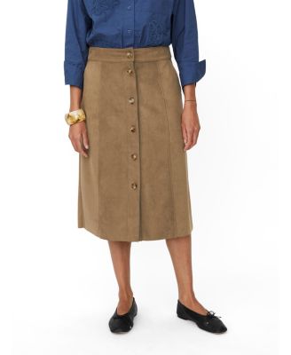 Women's Button Front Midi Skirt