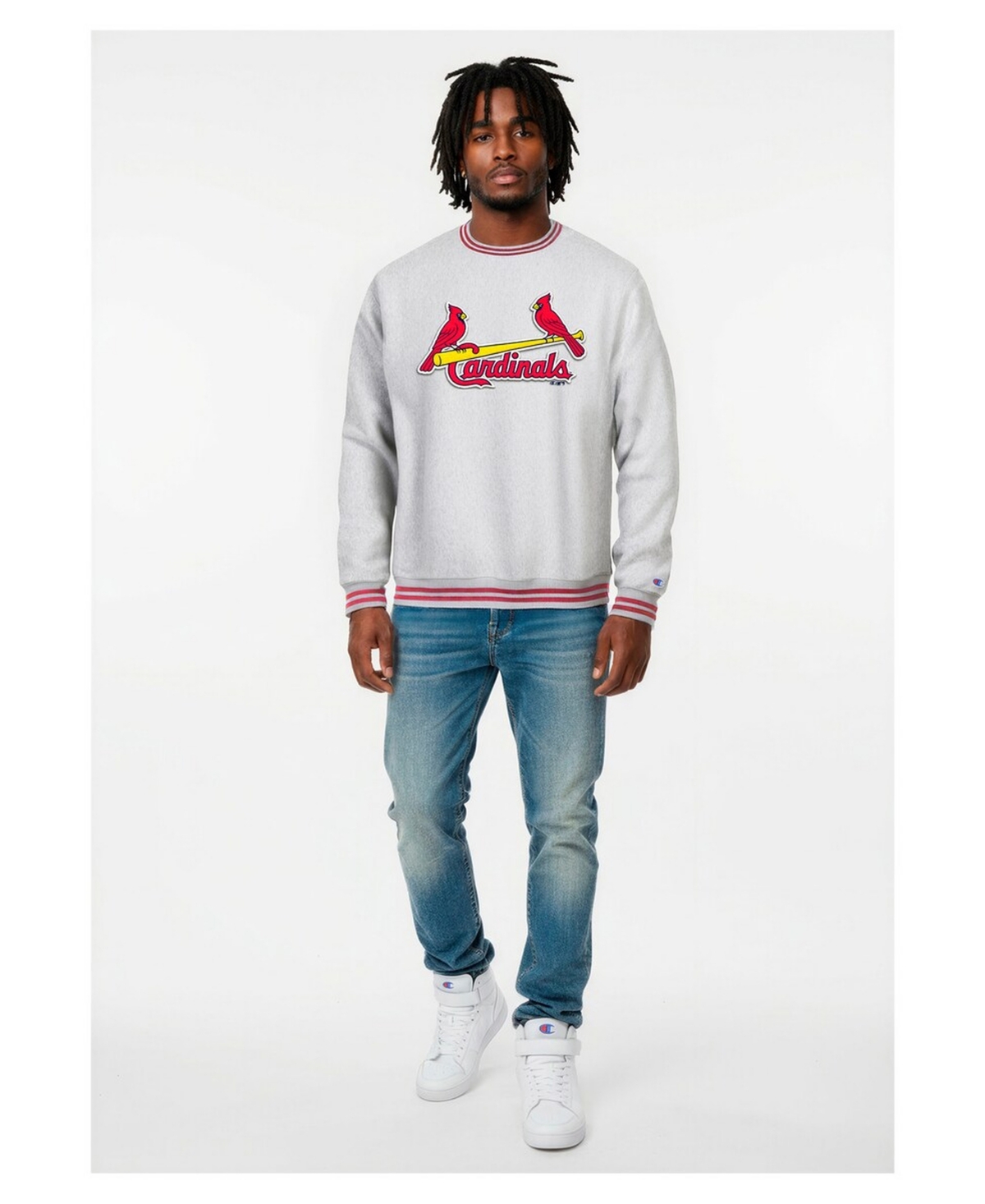 Champion Men's Heather Gray St. Louis Cardinals Reverse Weave Sweatshirt