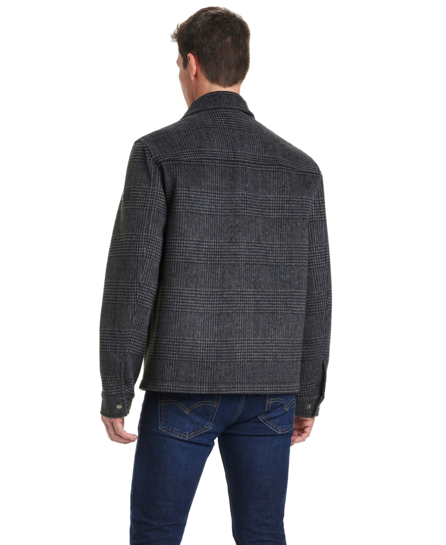 Men's Shirt Collar Plaid Wool Hipster Jacket
