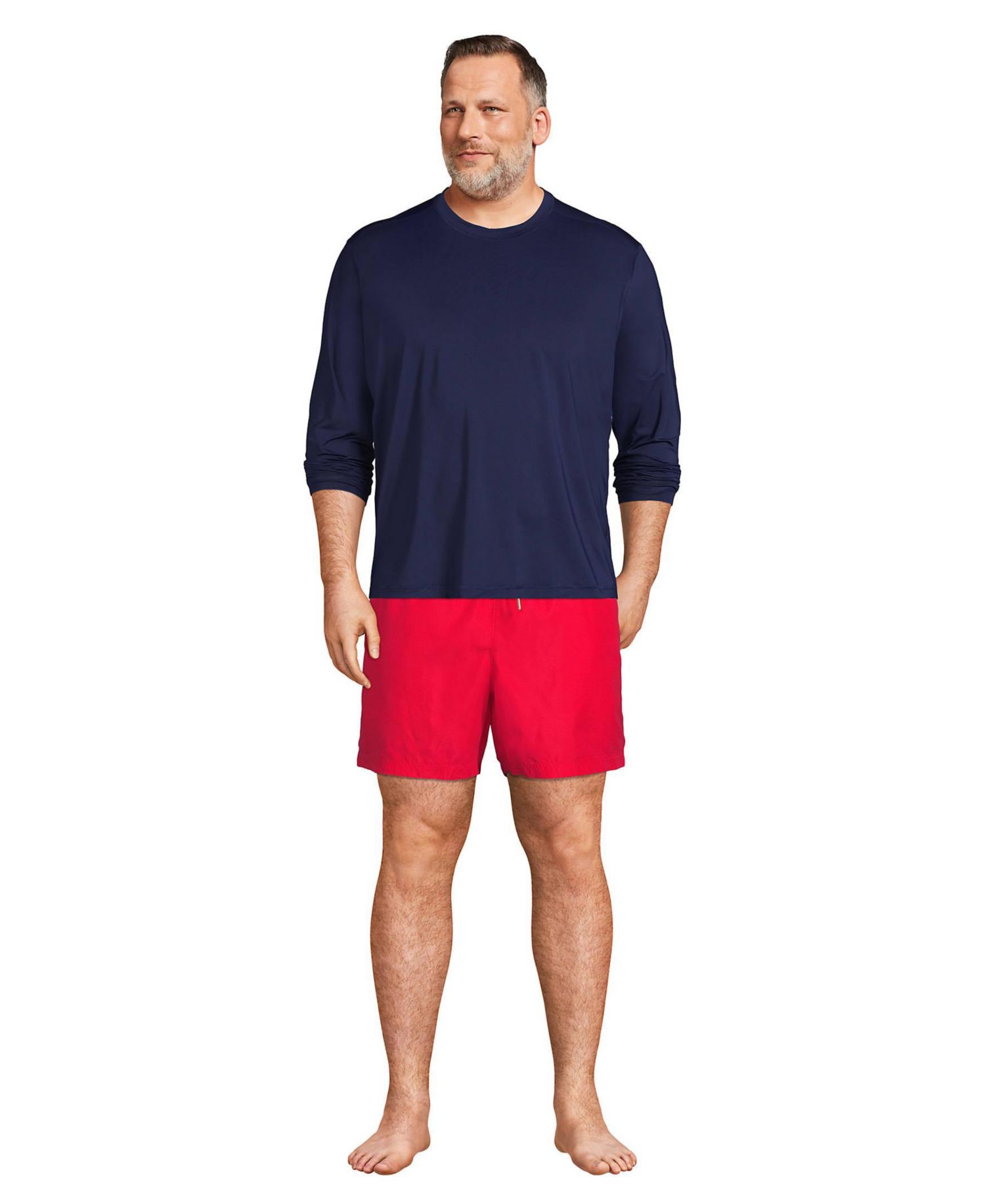 Big & Tall SunShade UPF 50 Long Sleeve Swim Tee Rash Guard