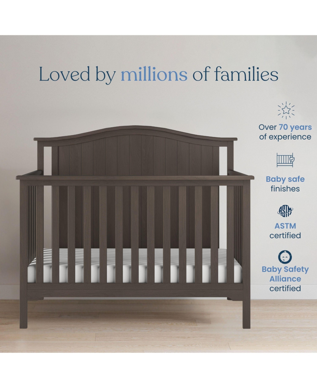 Child Craft Hampton Arch Top 4-in-1 Convertible Crib
