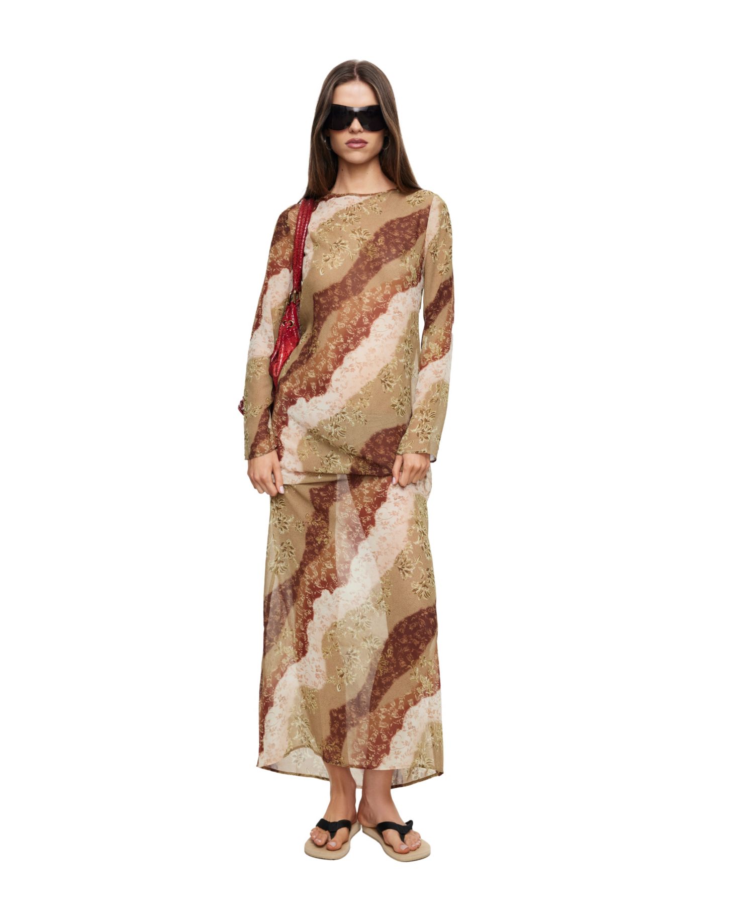 Women's Pacific Long-Sleeve Tie-Back Maxi Dress