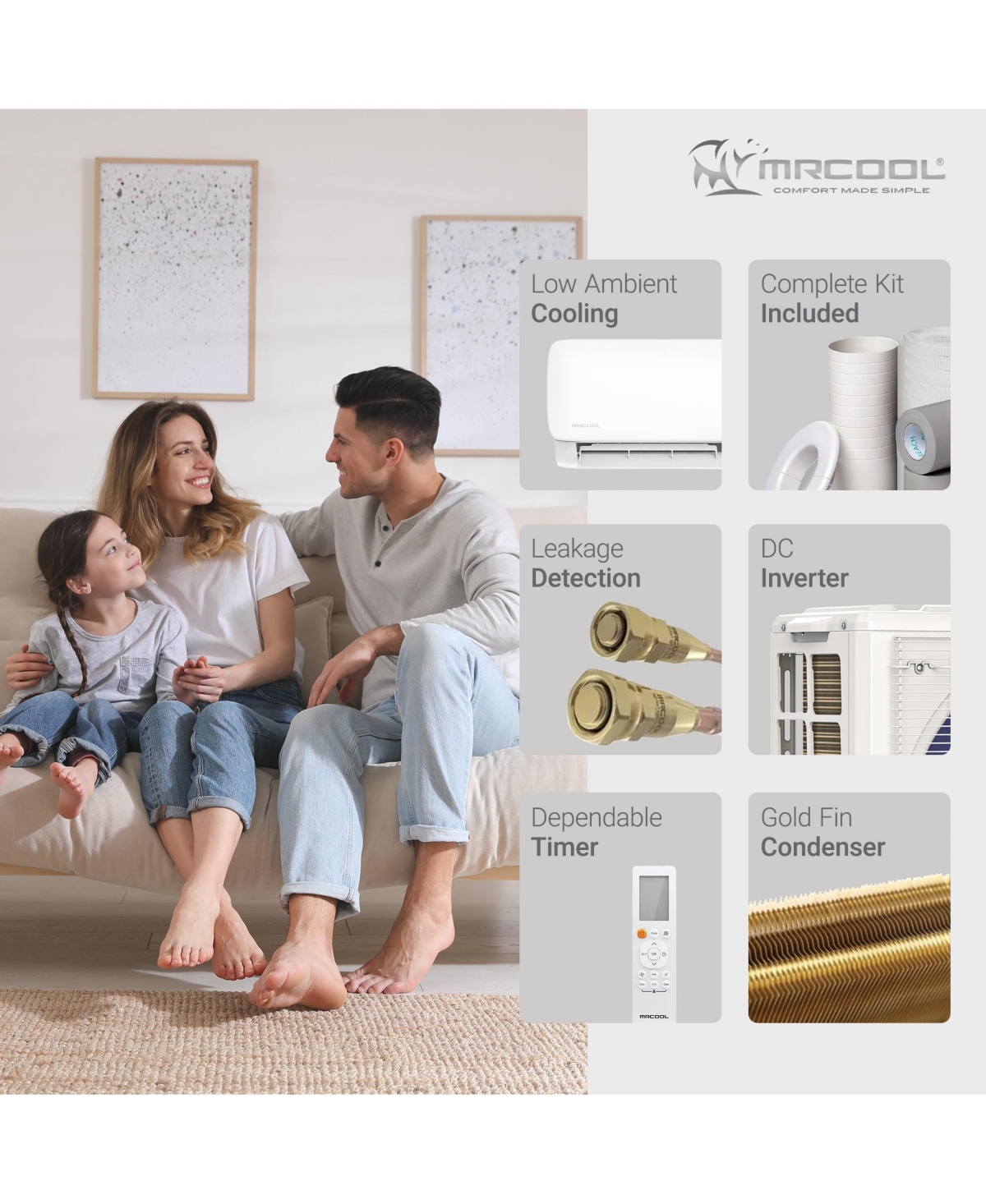 Mrcool Easy Pro 24K Btu Diy Ductless Mini-Split Air Conditioner Heat Pump System
