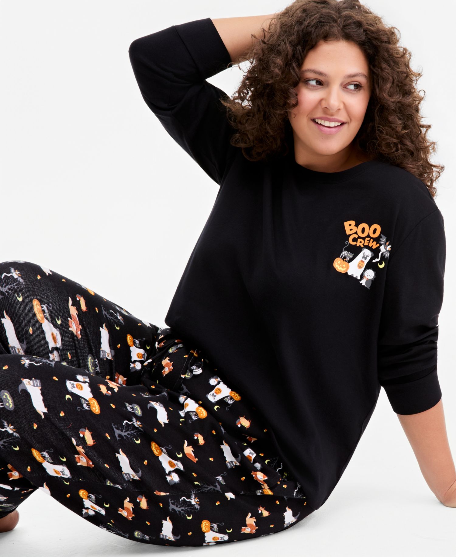 Women's Plus Halloween Party Pajama Set