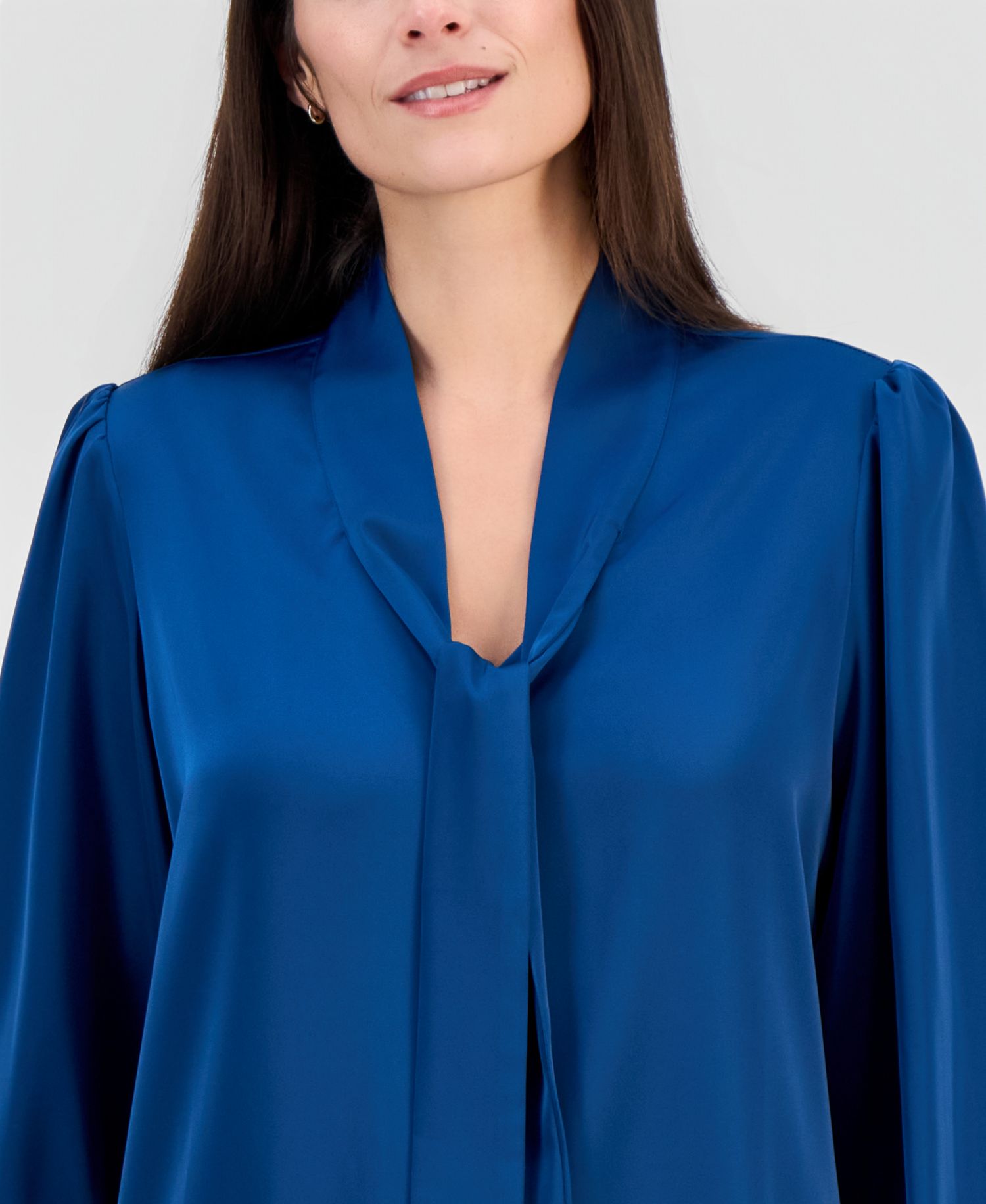 Women's Tie-Neck Long-Sleeve Blouse