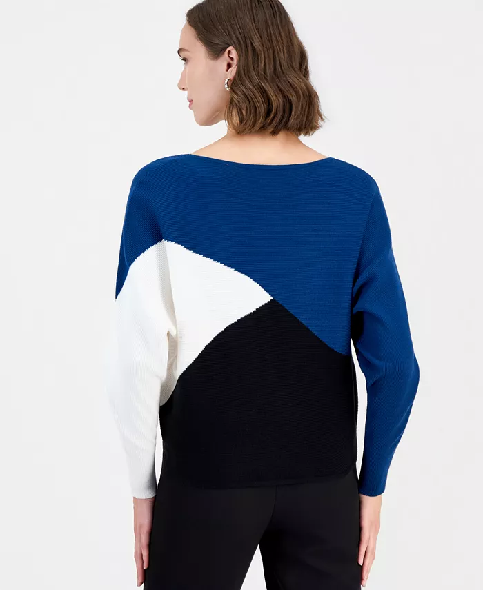 Women's Colorblock Ribbed-Knit Crewneck Pullover - thumbnail 10