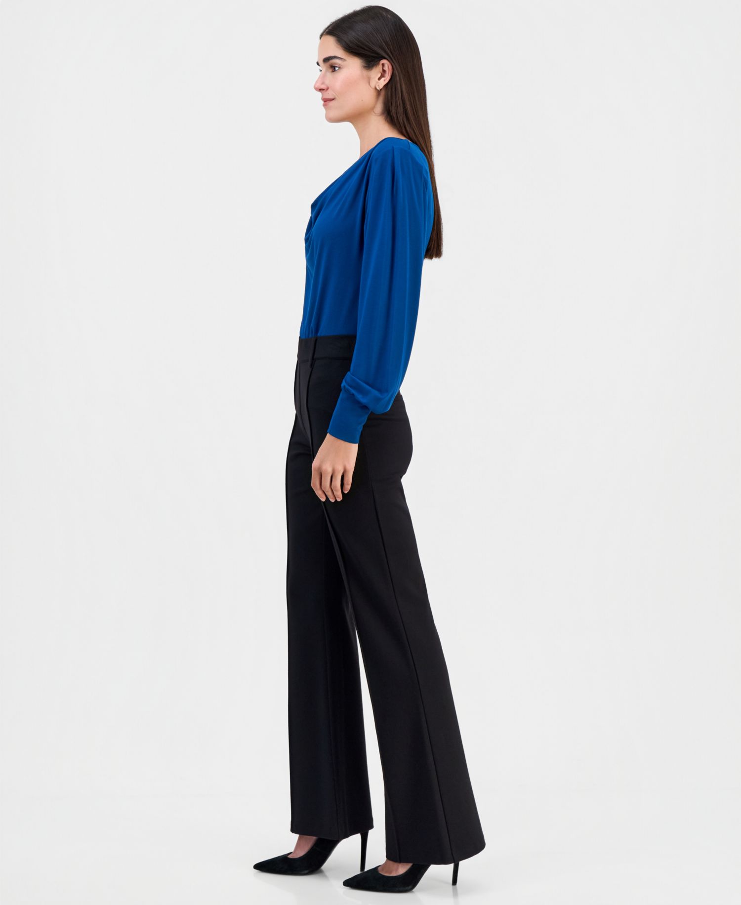 Women's Ponte Pintuck Pull-On Pants