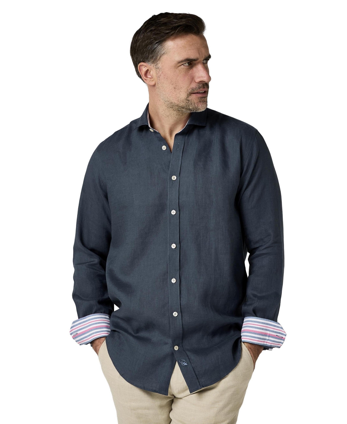 Koy Clothing Men's Classic Linen Long Sleeve Shirt